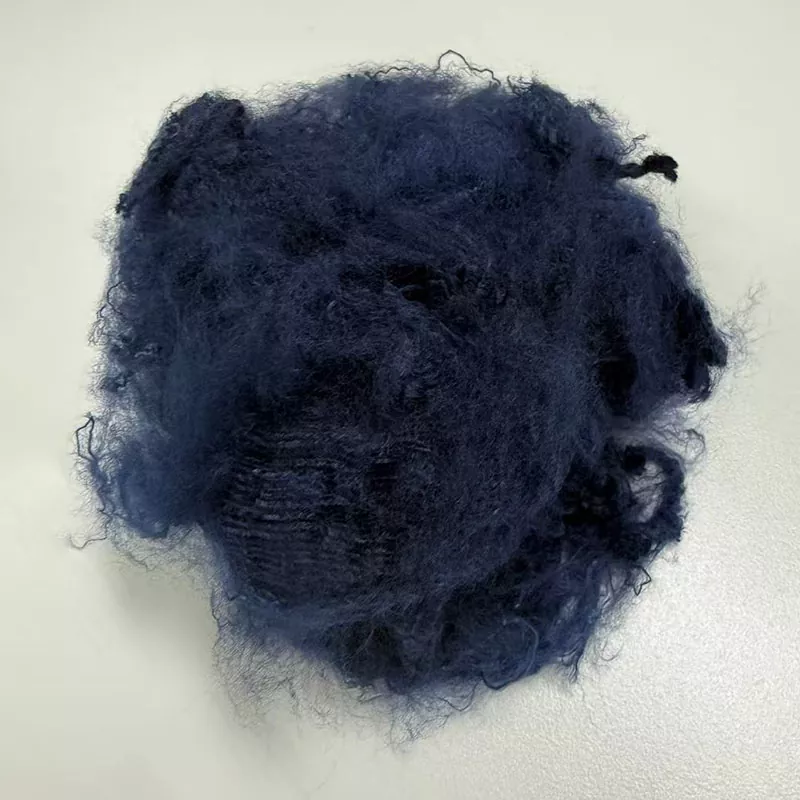 Serat pendek aramid biru laut